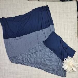 Max Studio Striped Navy White Maxi Skirt Size Large‎